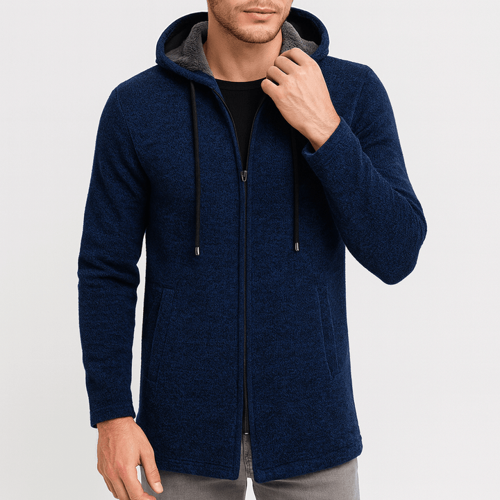Womens Chenille Hooded Cardigan Relaxed Fit - BritishMode