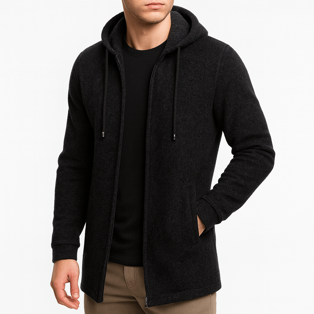 Womens Chenille Hooded Cardigan Relaxed Fit