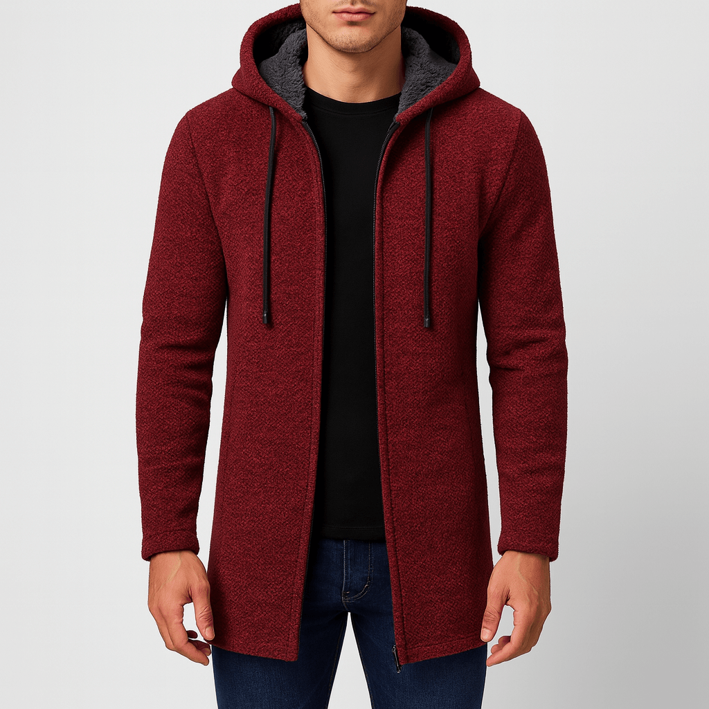 Womens Chenille Hooded Cardigan Relaxed Fit