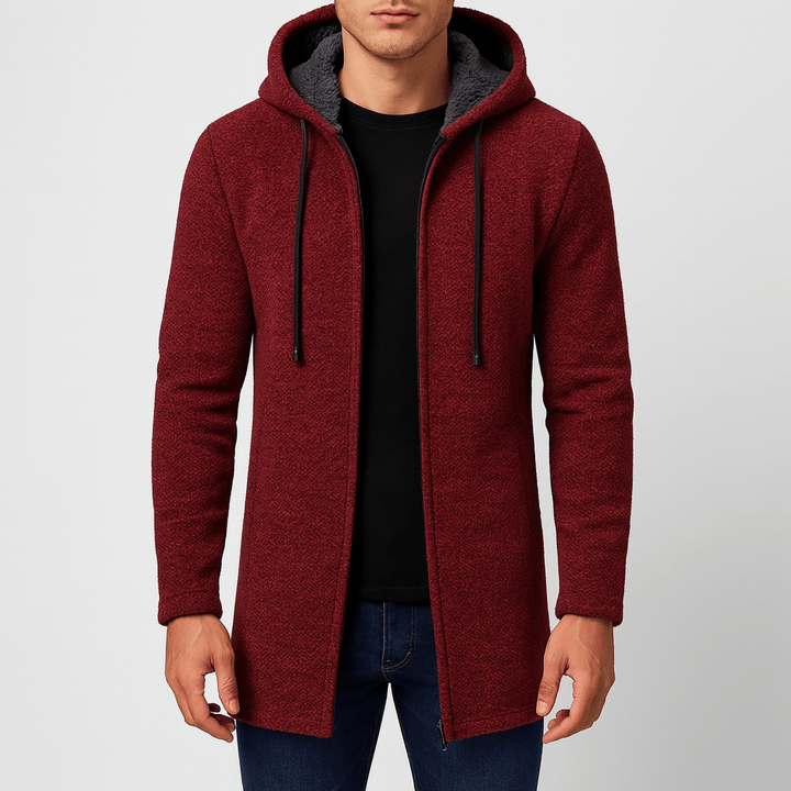 Womens Chenille Hooded Cardigan Relaxed Fit