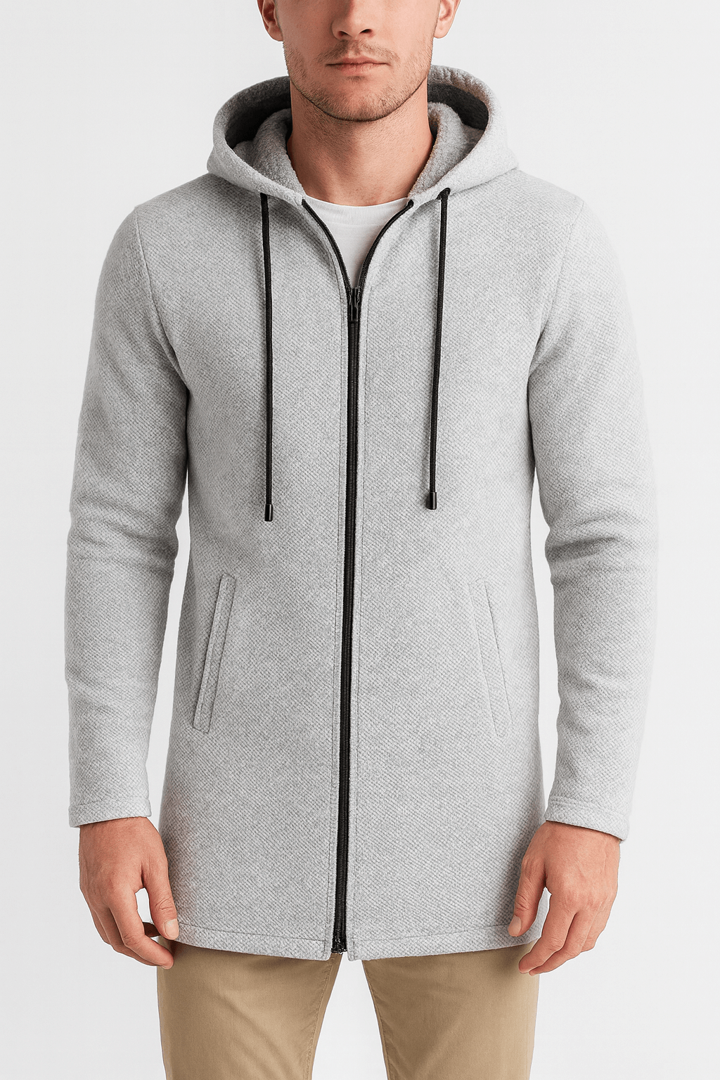 Womens Chenille Hooded Cardigan Relaxed Fit