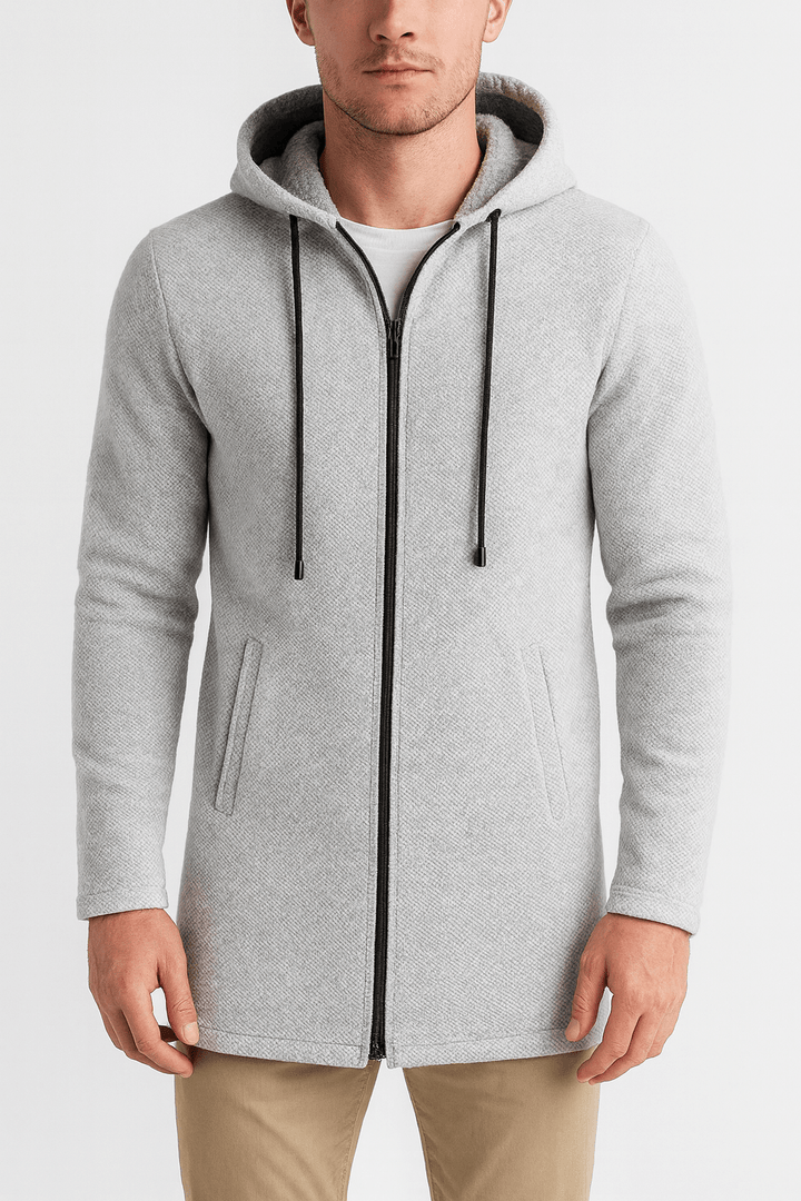 Womens Chenille Hooded Cardigan Relaxed Fit