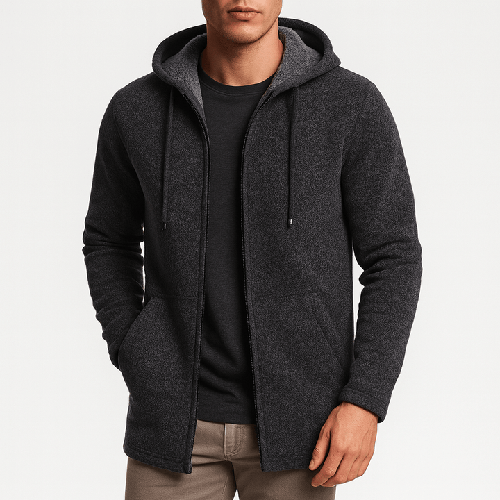 Womens Chenille Hooded Cardigan Relaxed Fit