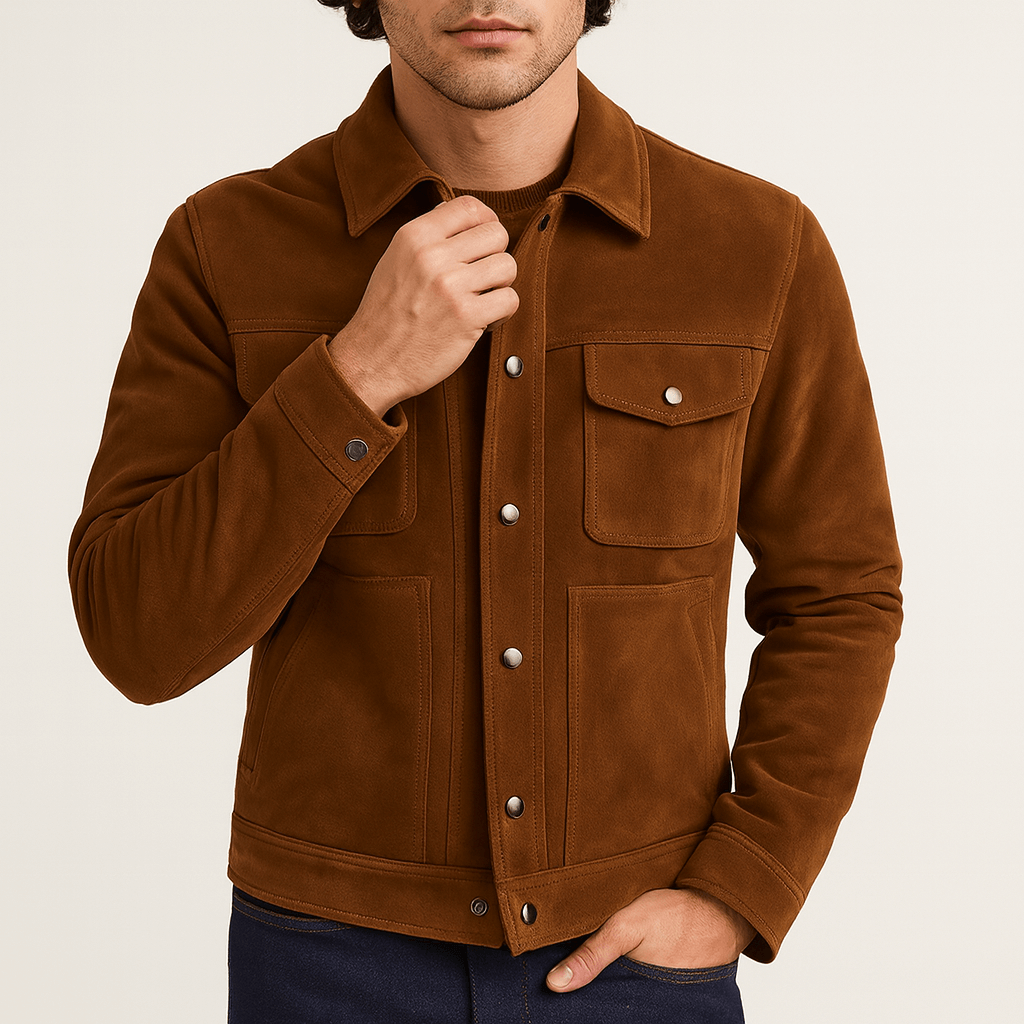 Womens Blazer Suede Classic Fit - BritishMode