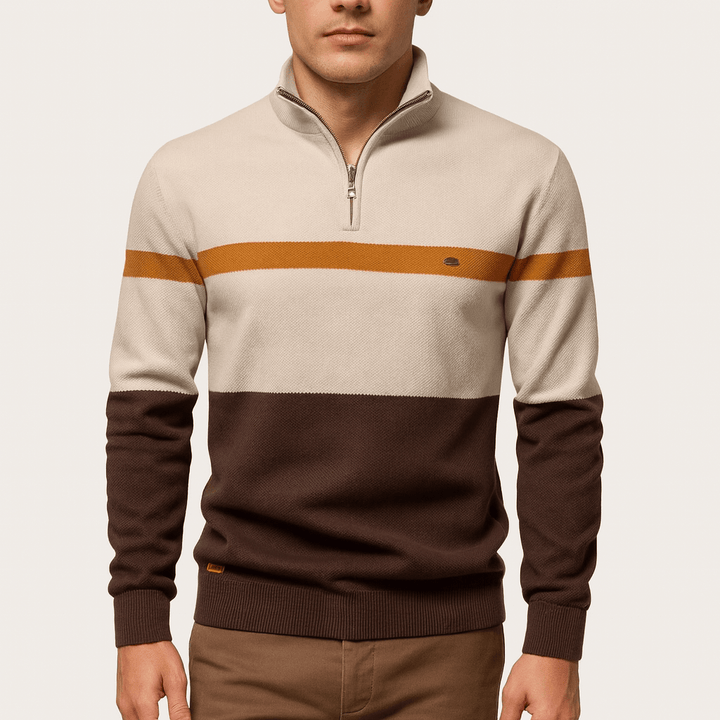 Womens Color Block Knit Jumper Relaxed Fit - BritishMode