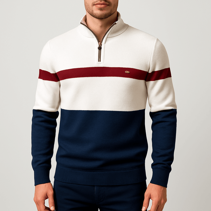 Womens Color Block Knit Jumper Relaxed Fit