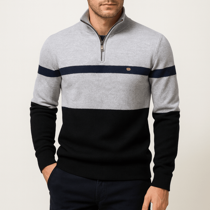 Womens Color Block Knit Jumper Relaxed Fit