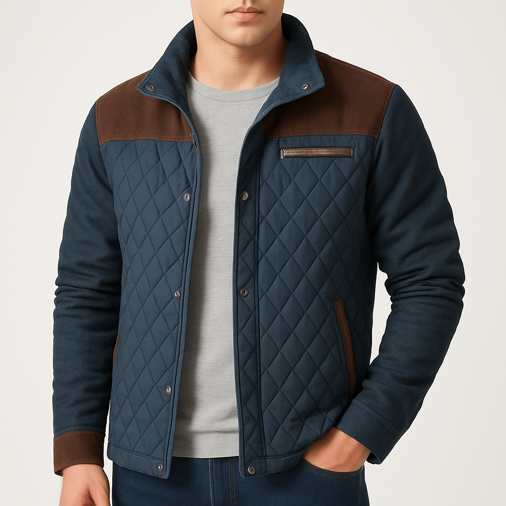 Unisex Quilted Jacket Diamond Pattern Insulated Fit - BritishMode