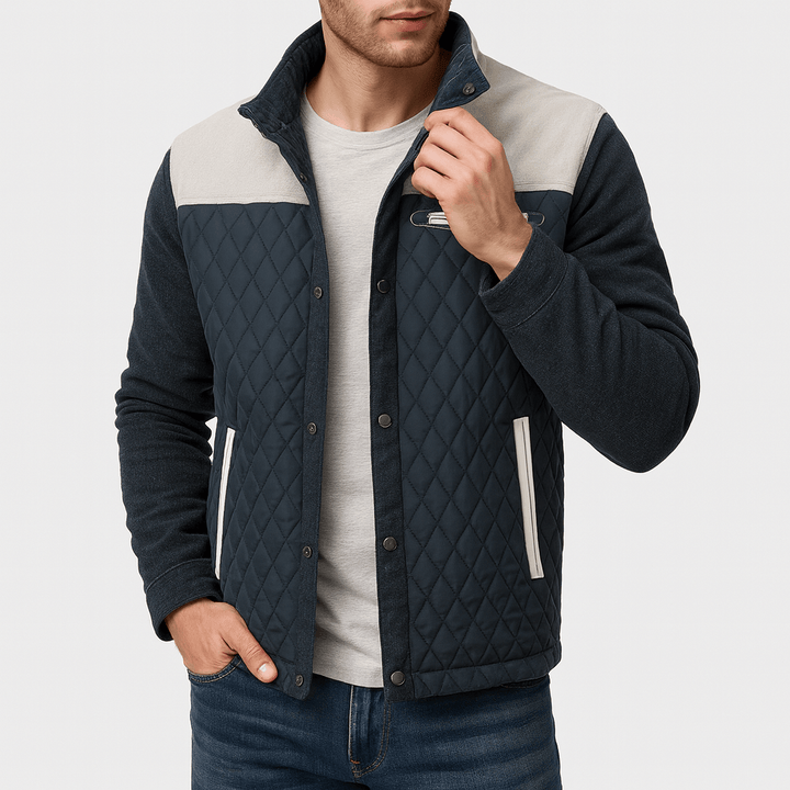 Unisex Quilted Jacket Diamond Pattern Insulated Fit