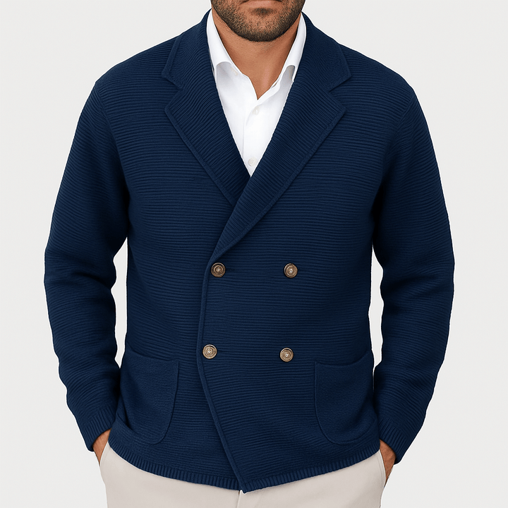 Womens Double-Breasted Knit Cardigan Relaxed Fit - BritishMode