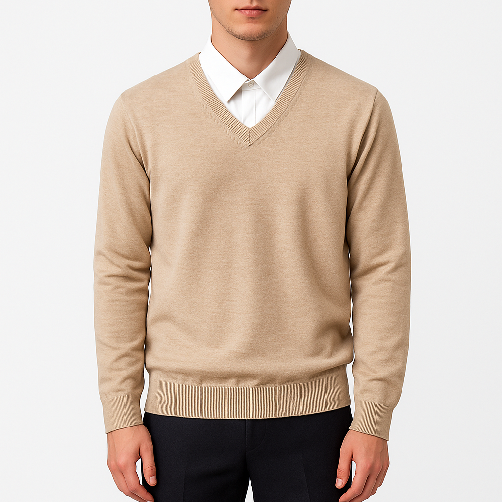 Womens V-Neck Sweater Elegant Fit - BritishMode