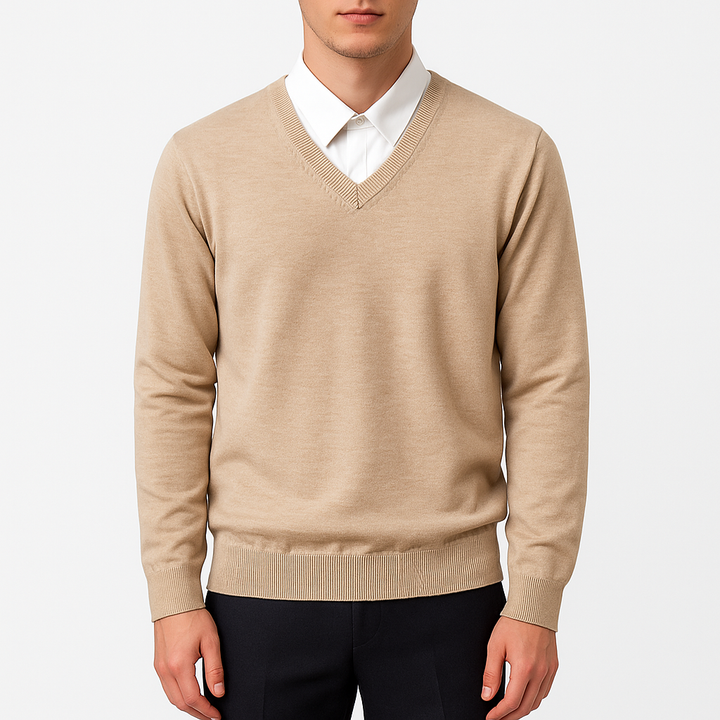 Womens V-Neck Sweater Elegant Fit - BritishMode