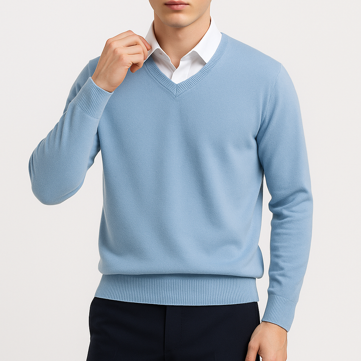 Womens V-Neck Sweater Elegant Fit