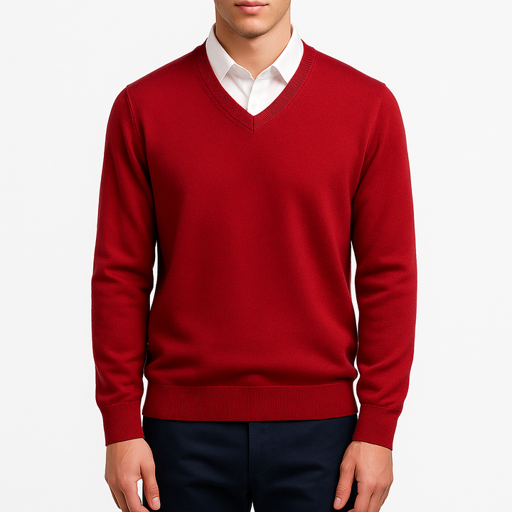 Womens V-Neck Sweater Elegant Fit