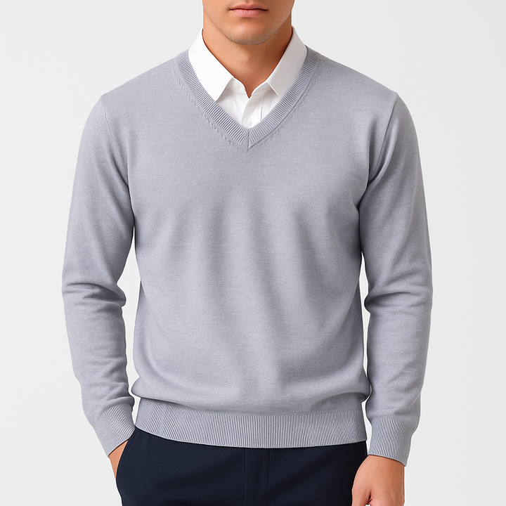 Womens V-Neck Sweater Elegant Fit