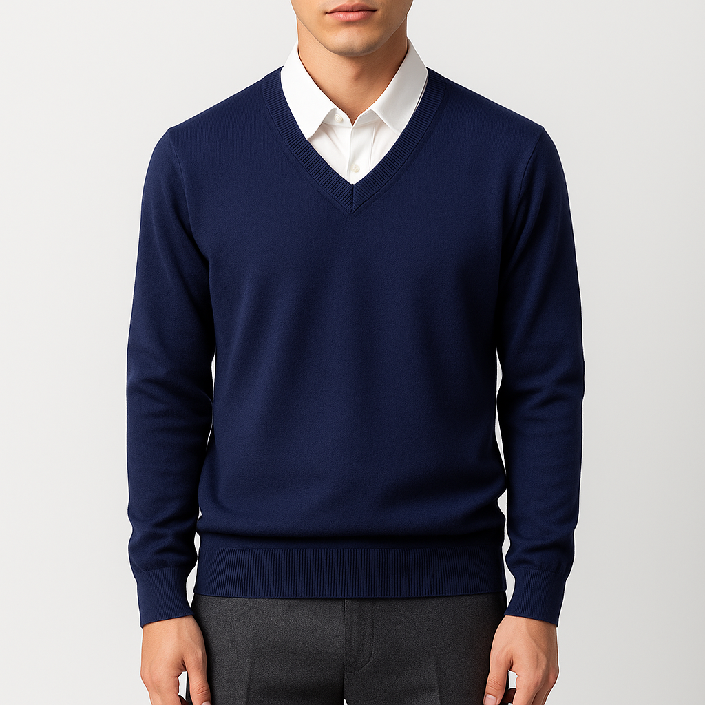 Womens V-Neck Sweater Elegant Fit