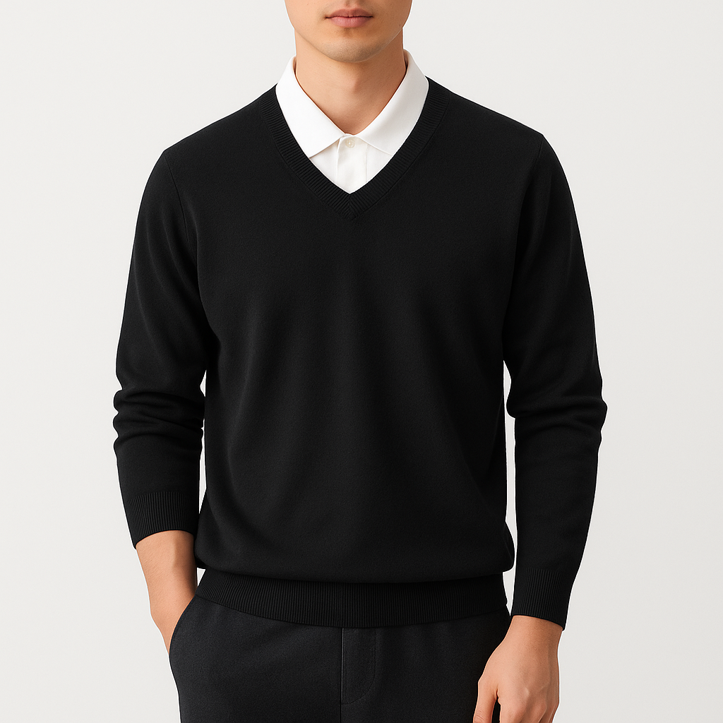 Womens V-Neck Sweater Elegant Fit
