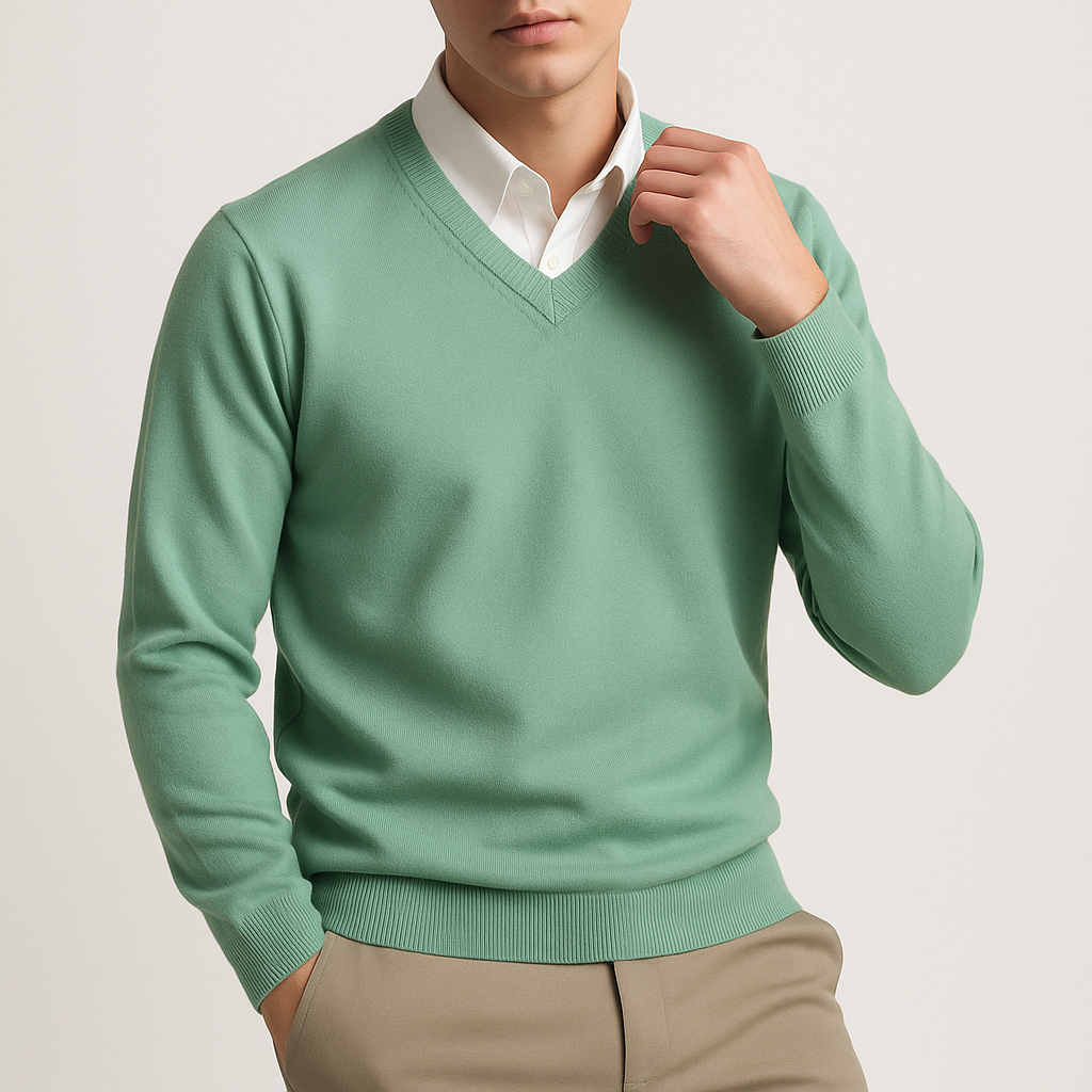 Womens V-Neck Sweater Elegant Fit