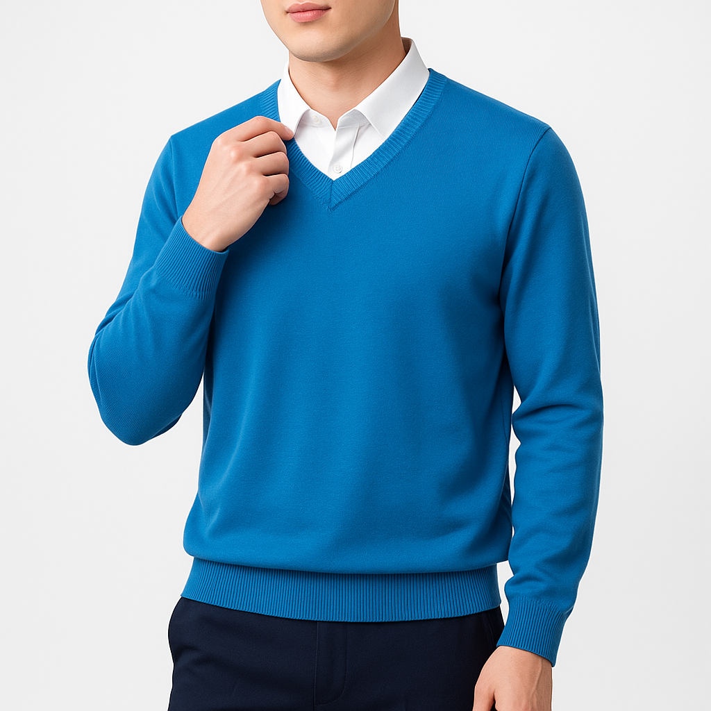 Womens V-Neck Sweater Elegant Fit