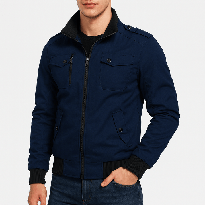 Mens Bomber Jacket with Epaulette Detail