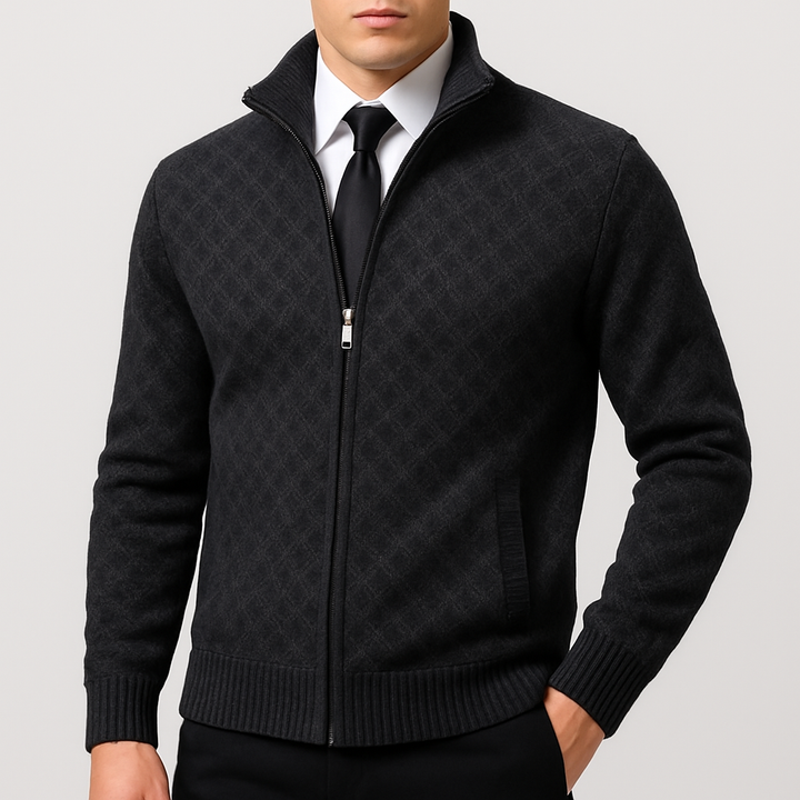 Womens Fitted Zip Cardigan Knit Long Sleeve - BritishMode