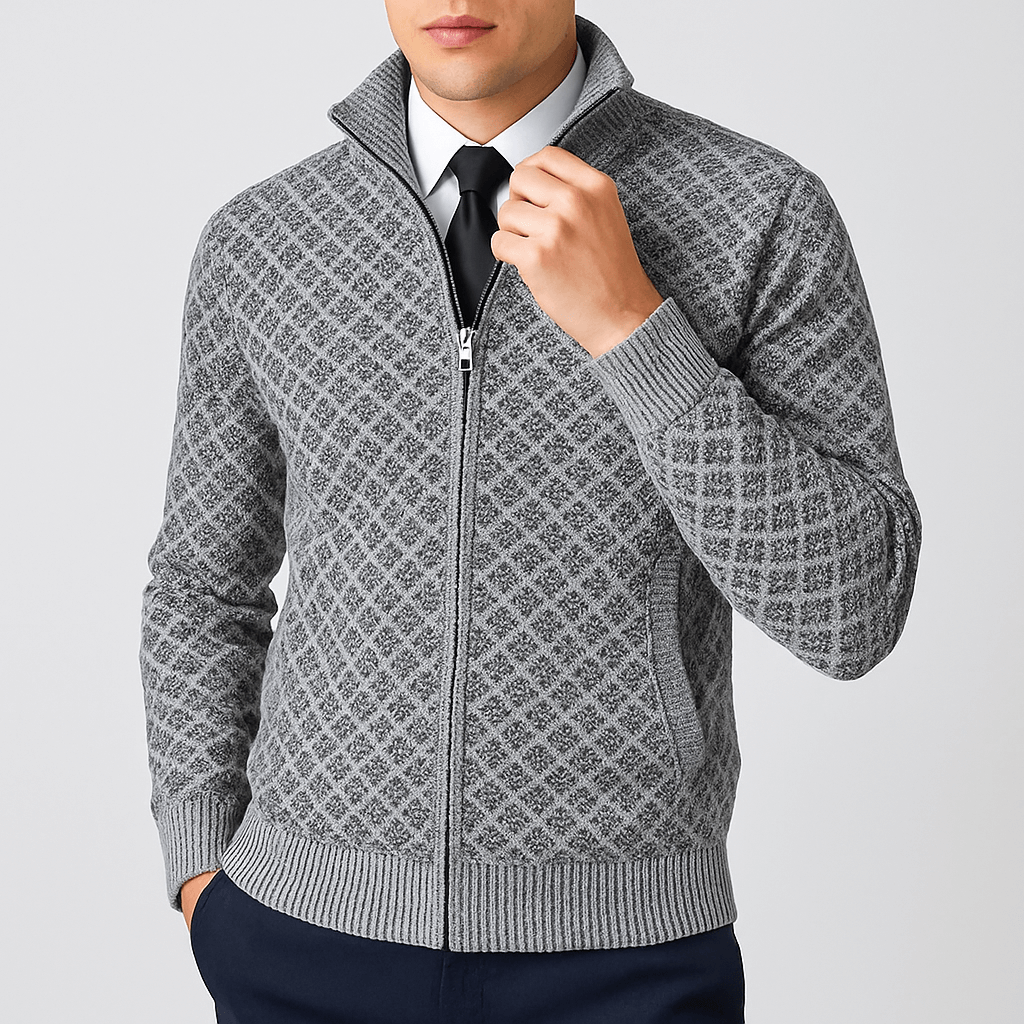 Womens Fitted Zip Cardigan Knit Long Sleeve