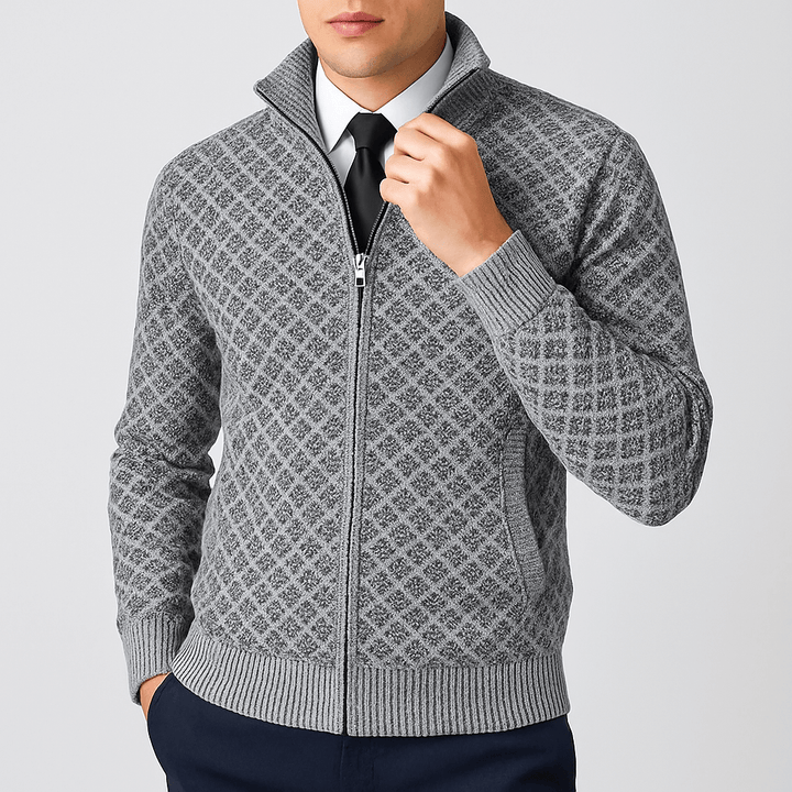 Womens Fitted Zip Cardigan Knit Long Sleeve