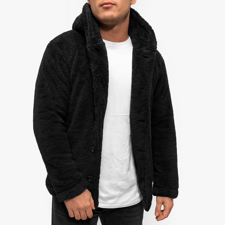 Unisex Fleece Hooded Cardigan Relaxed Fit - BritishMode