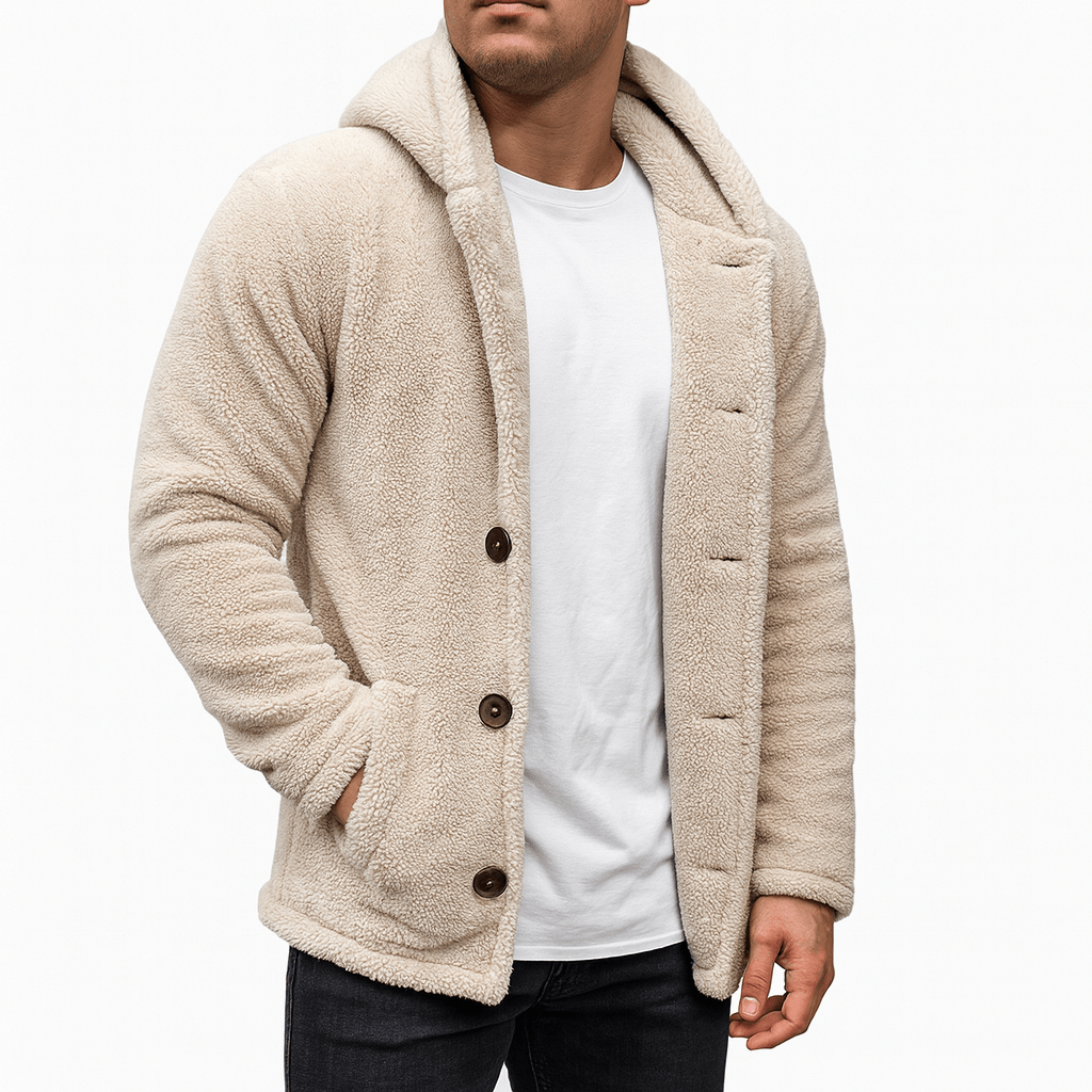 Unisex Fleece Hooded Cardigan Relaxed Fit