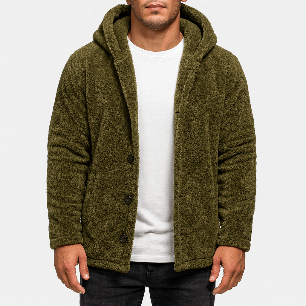 Unisex Fleece Hooded Cardigan Relaxed Fit