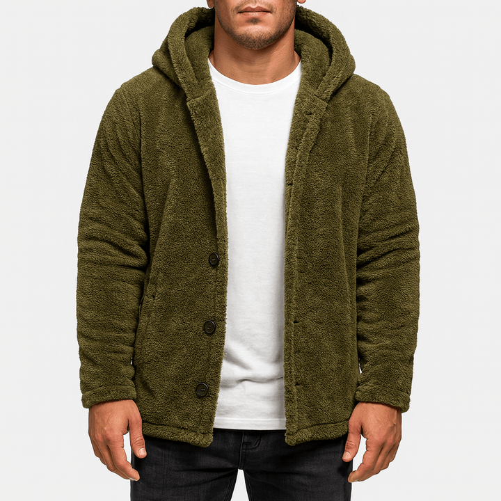 Unisex Fleece Hooded Cardigan Relaxed Fit
