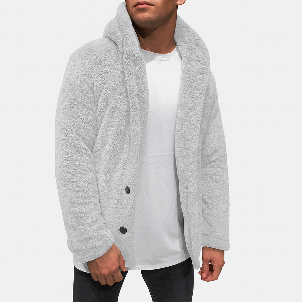 Unisex Fleece Hooded Cardigan Relaxed Fit