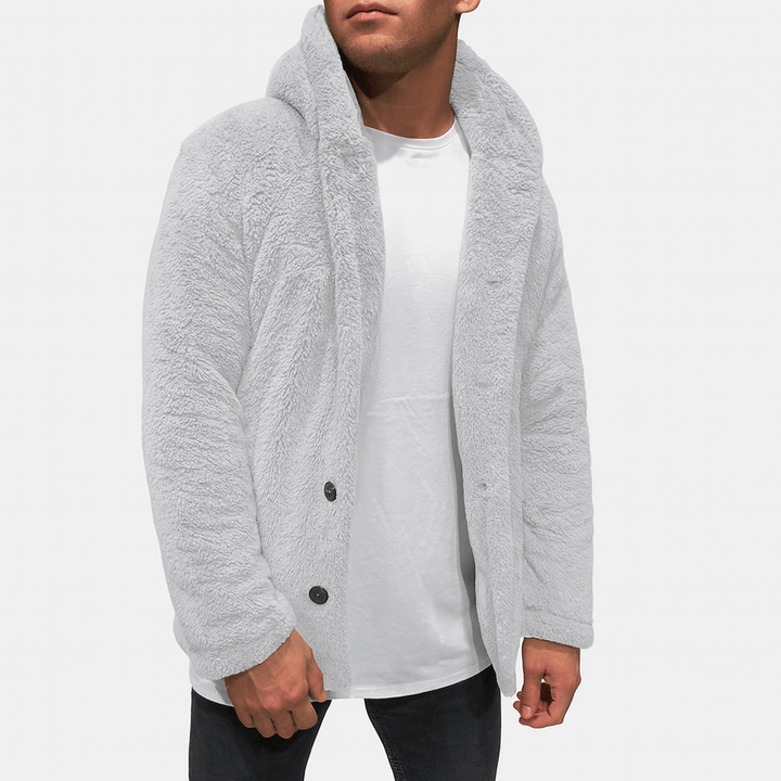 Unisex Fleece Hooded Cardigan Relaxed Fit