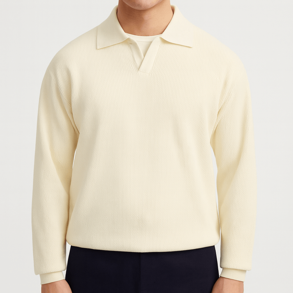 Womens Sweater with Folded Collar Knit Design - BritishMode
