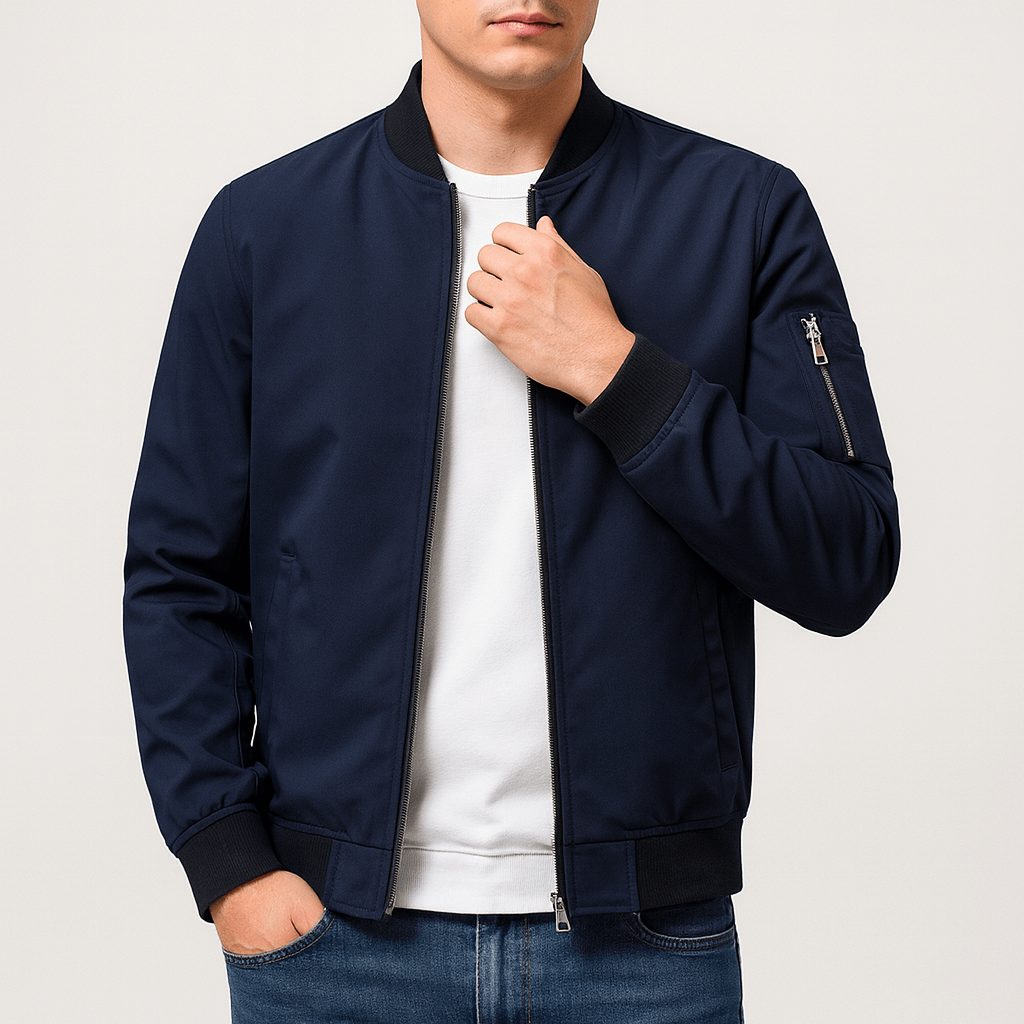 Unisex Bomber Jacket Full-Zip Closure