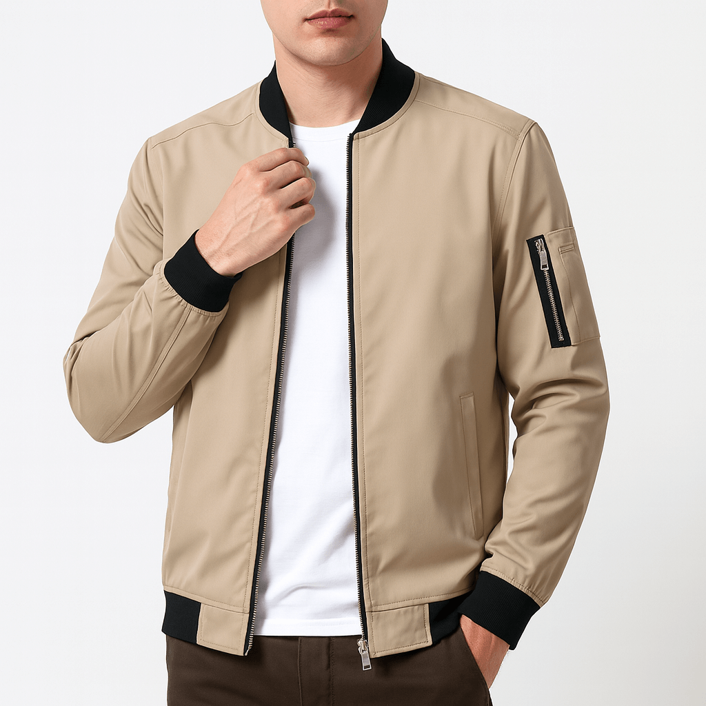 Unisex Bomber Jacket Full-Zip Closure