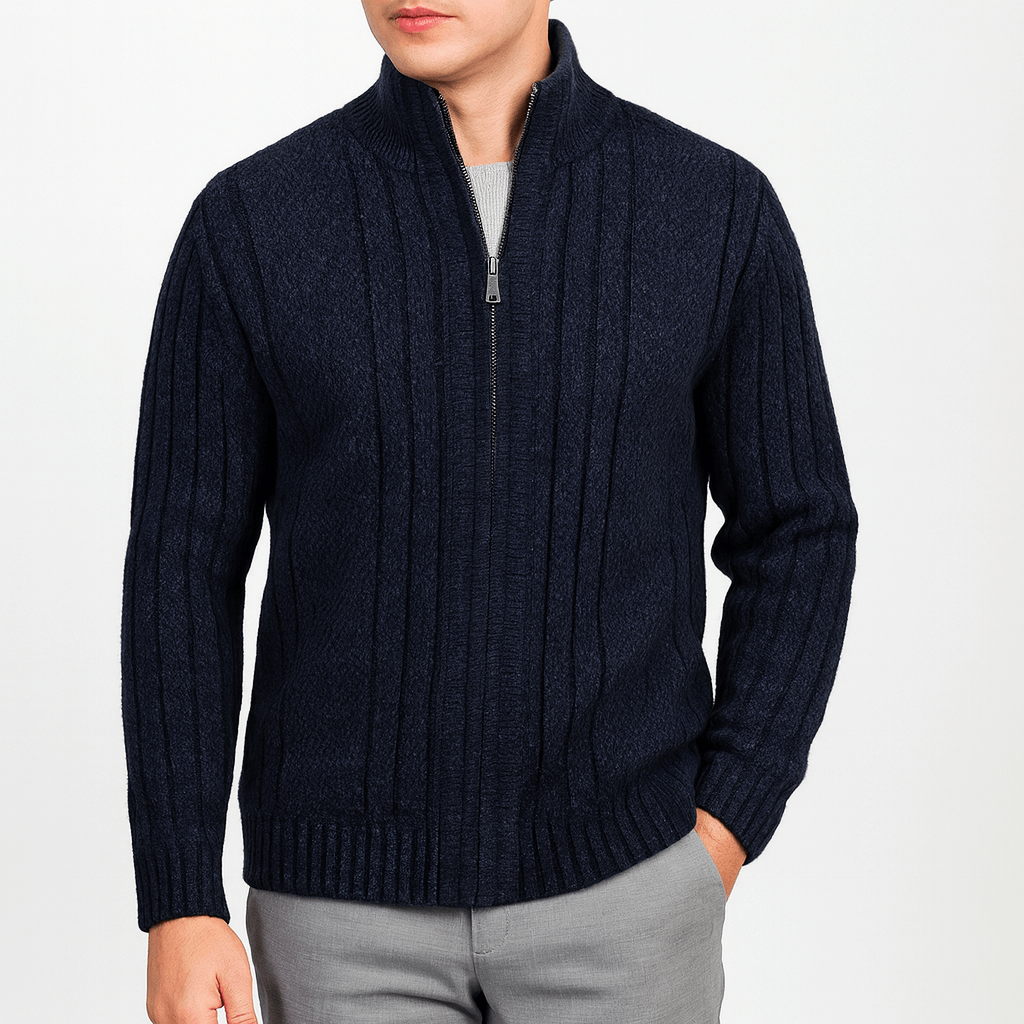 Unisex Full-Zip Fleece Cardigan Casual Fit