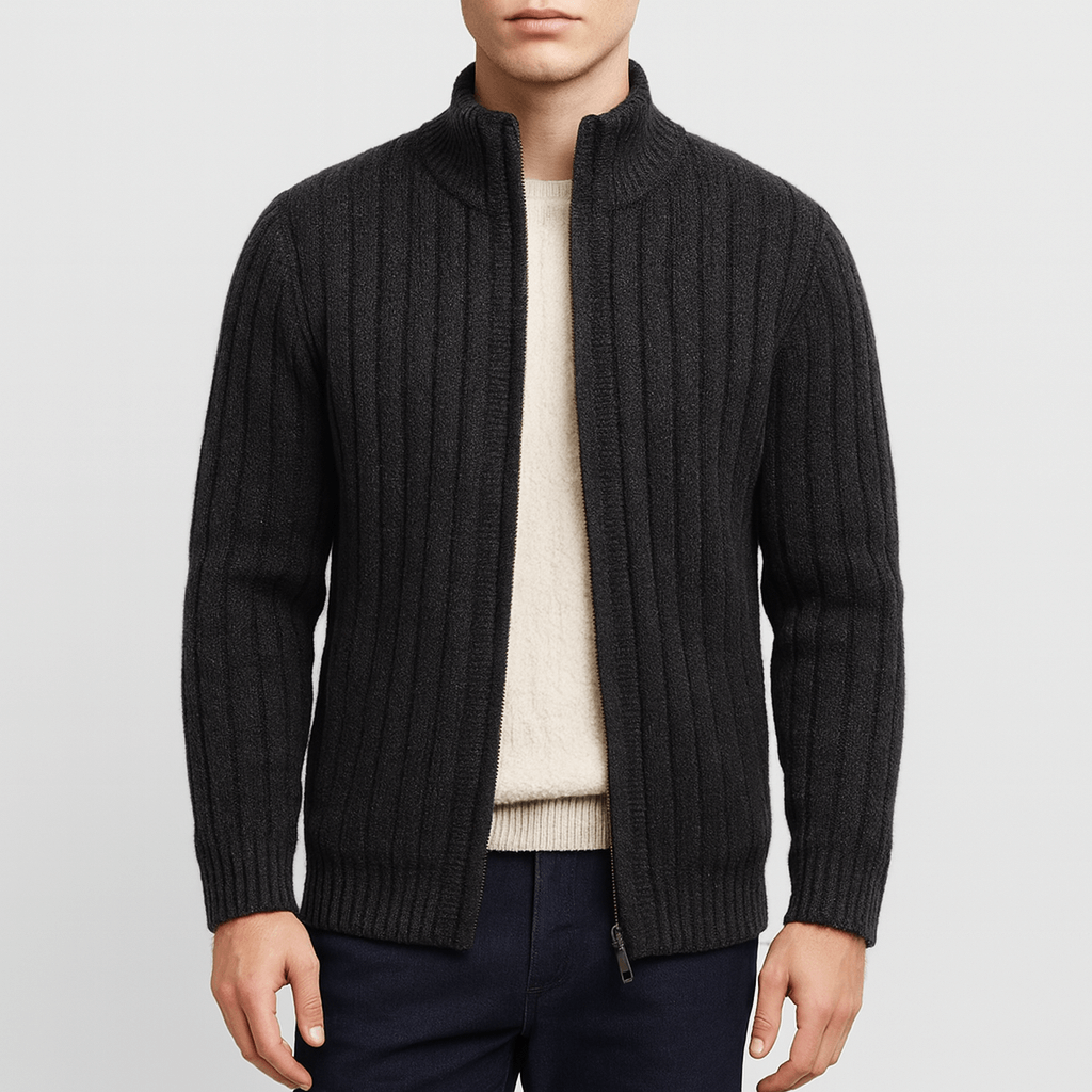 Unisex Full-Zip Fleece Cardigan Casual Fit
