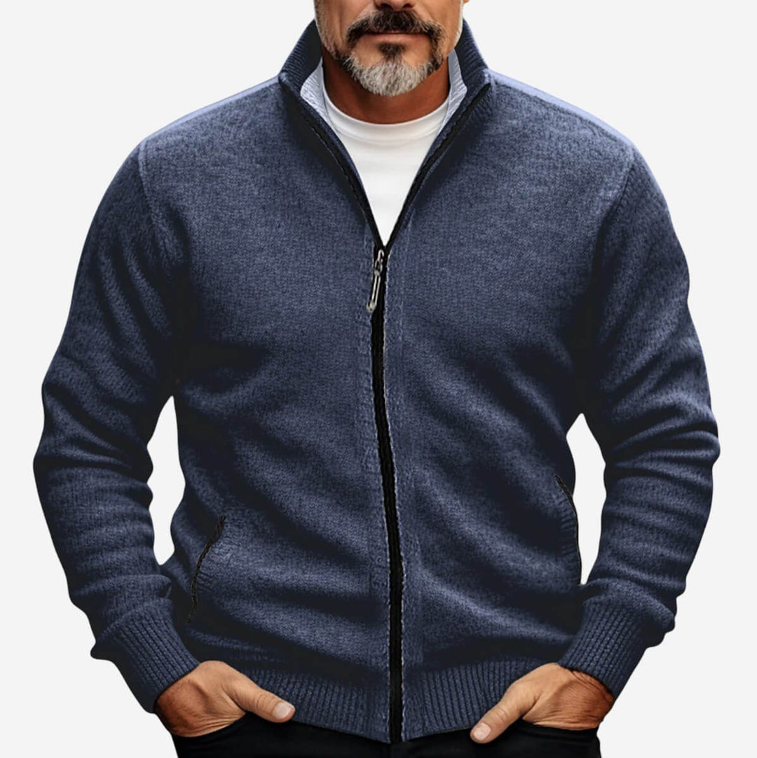 Womens Full-Zip Knit Cardigan Relaxed Fit