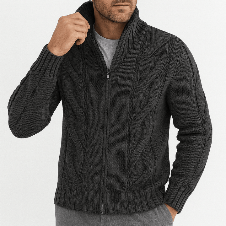 Unisex Full-Zip Knit Cardigan Regular Fit - BritishMode