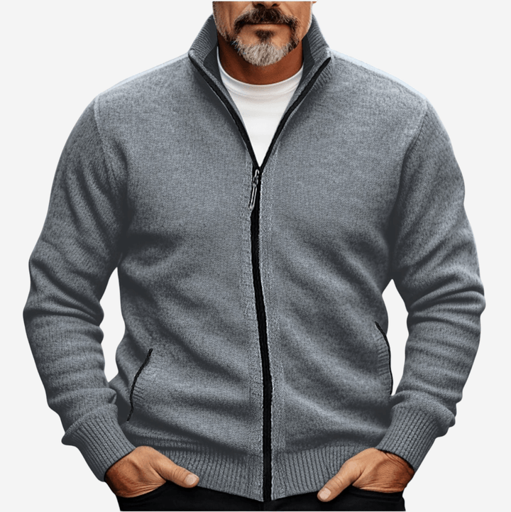 Womens Full-Zip Knit Cardigan Relaxed Fit