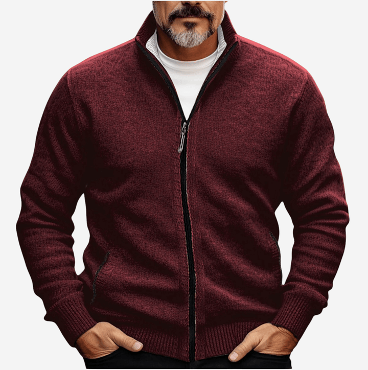 Womens Full-Zip Knit Cardigan Relaxed Fit