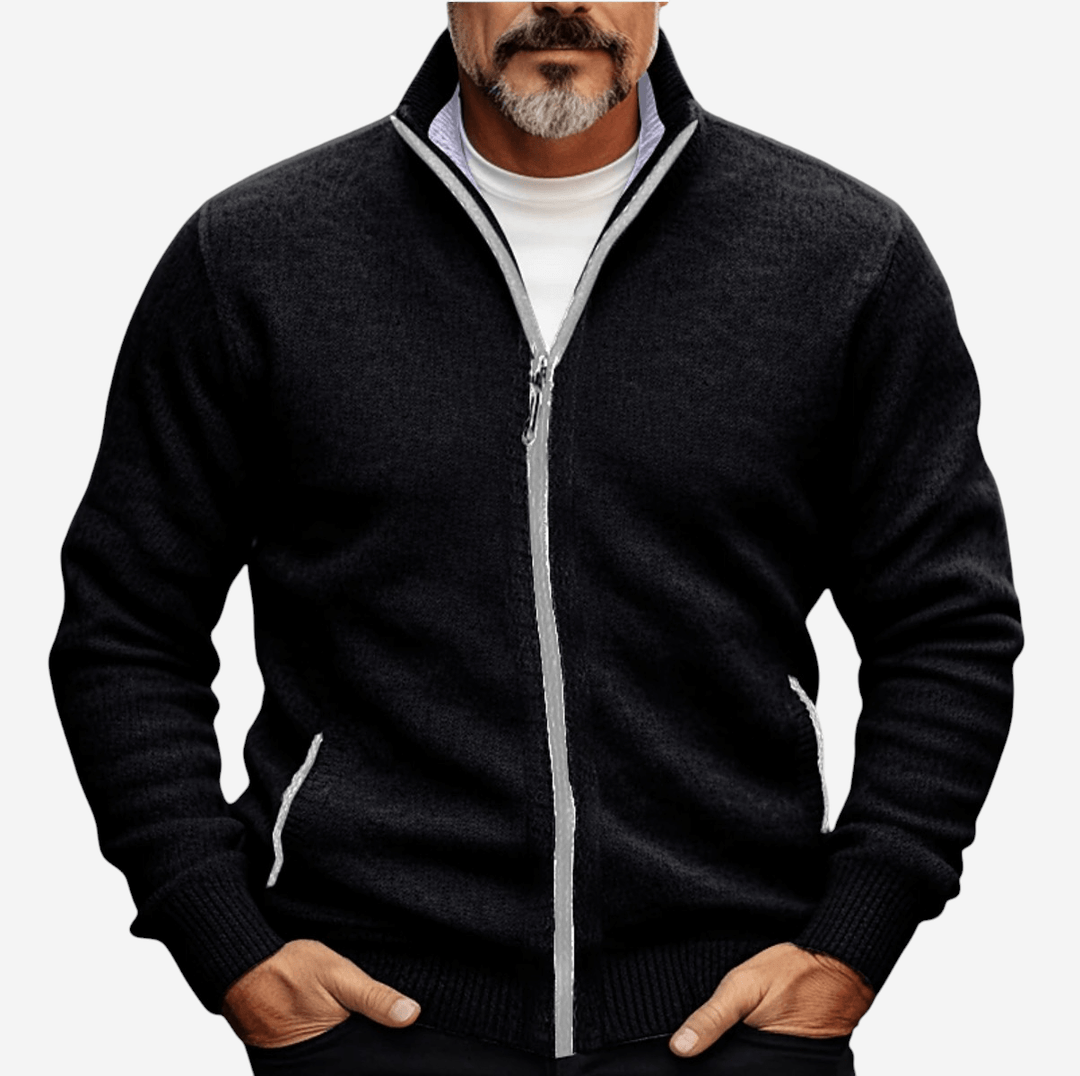 Womens Full-Zip Knit Cardigan Relaxed Fit