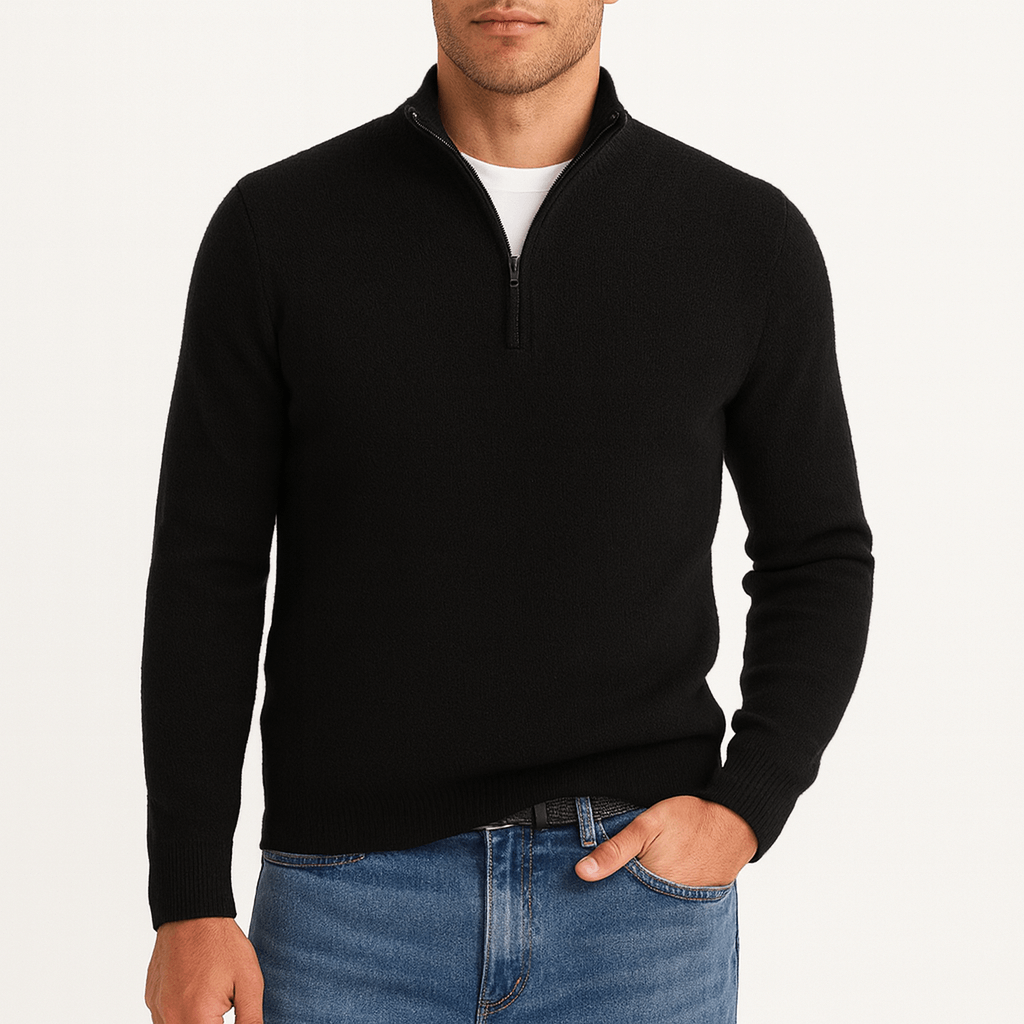 Unisex Full-Zip Knit Sweater Regular Fit - BritishMode