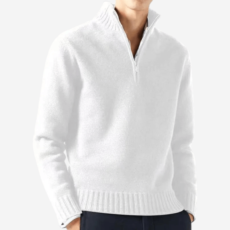 Unisex Half-Zip Knit Sweater Relaxed Fit