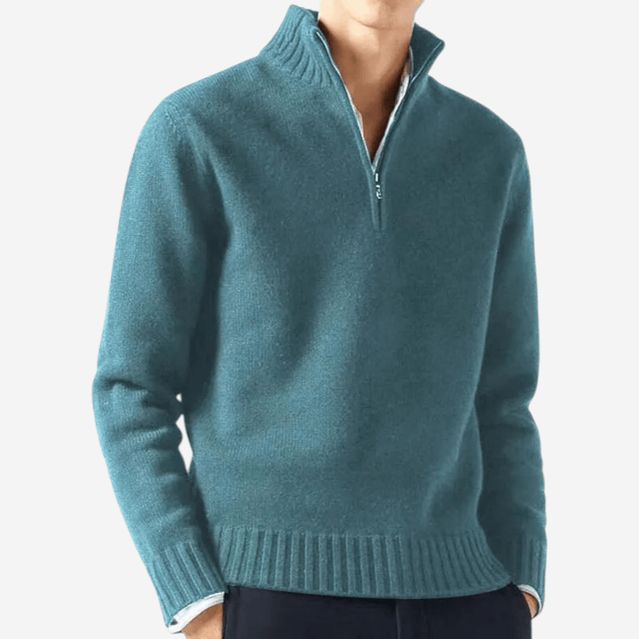 Unisex Half-Zip Knit Sweater Relaxed Fit
