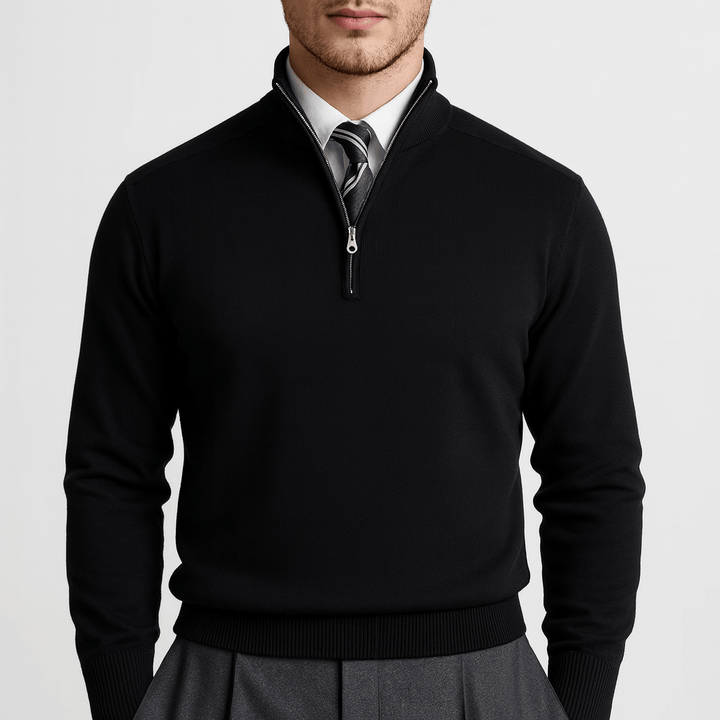 Unisex Half-Zip Knit Sweater Casual Fit