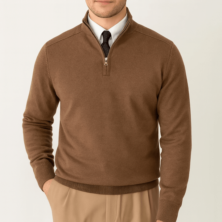 Unisex Half-Zip Knit Sweater Casual Fit
