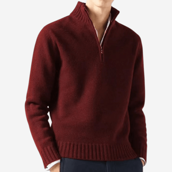 Unisex Half-Zip Knit Sweater Relaxed Fit