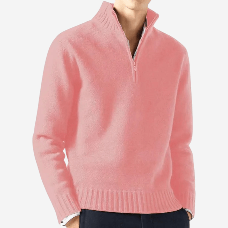 Unisex Half-Zip Knit Sweater Relaxed Fit